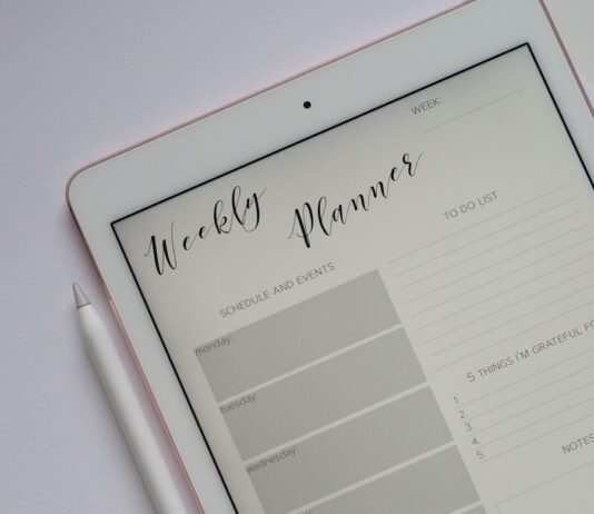 여름철 다이어트를 위한 체중 감량 목표 설정법 flat lay photography of turned-on silver iPad beside Apple Pencil